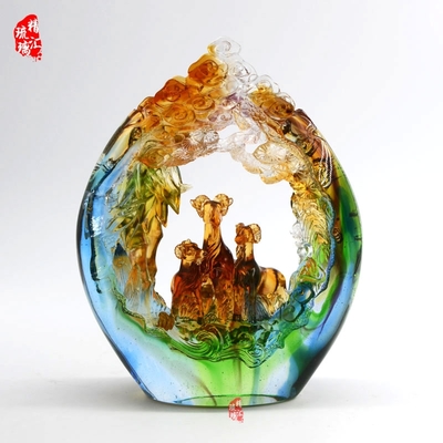 三陽(yáng)開泰琉璃工藝品 開業(yè)周年禮贈(zèng)之選，廣州廠家的匠心日用之美
